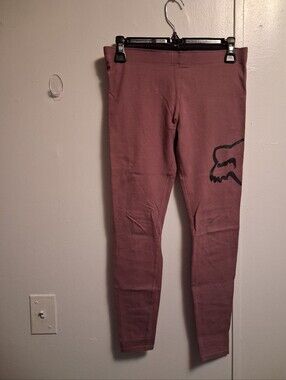 Fox Mauve Leggings with Black Fox Head Logo